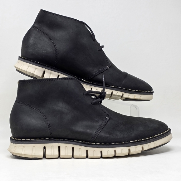 Cole Haan Zerogrand Chukka Boots Men\'s Size 9.5 Black Leather Ankle C22148 main image 7